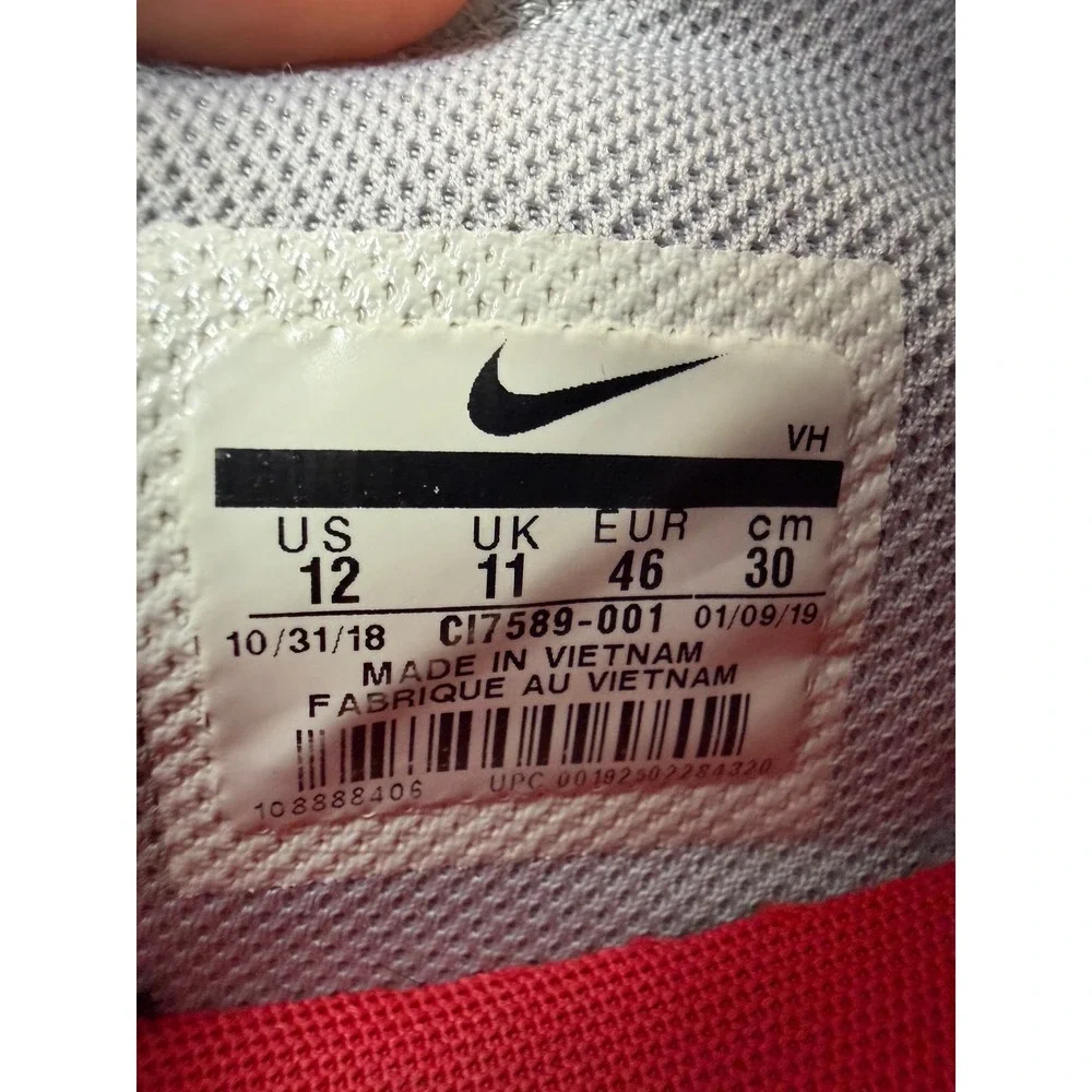 Nike Mens Mesh Running Shoes Air Max Motion 2 Size 12 Gray Red CI7589-001